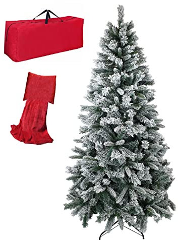 Totò Piccinni Albero di Natale INNEVATO, Folto, Effetto Neve Realistico, Incluso Borsone (240 cm, BERNA)