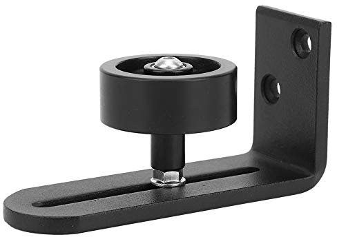 Joyzan Guide de Plancher Mur, Porte Coulissante Ajustable De Rouleau Grange Inférieur Multifunctional Portail Coulissant Réglable au Sol pour Portes Coulissantes Au Pour en Bois Robuste Acier Noir