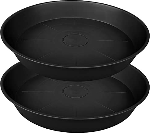 Bleuhome Pflanzen-Untersetzer, rund, 10,7 cm tief, große Tiefe Pflanzen-Untersetzer, 61 cm, 66 cm für Töpfe, robuste Kunststoff-Wasserschalen für drinnen und draußen, 25 Stück