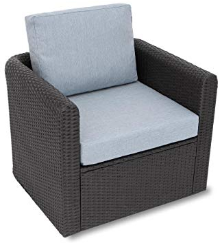 Sales Core Rattanmöbel Gartenmöbel Technorattan, 60x55x40 cm Loungemöbel Kissen Set für Rattan Korbsessel, Rückenlehne Sitz, Sitzkissen Outdoor Sitzpolster Gartenstuhl, Sitzauflage Rattan-Stuhl