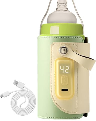 Bottle Warmer Baby Travel, Bottle Warmer Cover USB Fast Accurate Heating Bottle Warmer, Automatic Insulation,Portable Bottle Warmer Nursing Bottle Heat Keeper for Car Travel Nursing