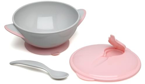 Kiokids Set Cuenco Y Cuchara Rosa 300ml