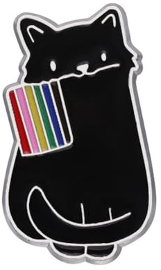 Cartoon Black Cat Enamel Pin LGBT Rainbow Flag Brooch Gay Pride LGBTQ Badges Lapel Pin Bag Jackets Hat Accessories Jewelry Gift