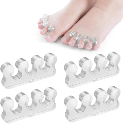 Sibba 4 Stück Zehenspreizer Nagellack, Nagellack Zehentrenner, Zehentrenner Damen Silikon, Fingerspreizer, Silikon Zehentrenner für den Heim Salongebrauch Füße Glätteisen Korrektoren überlappende