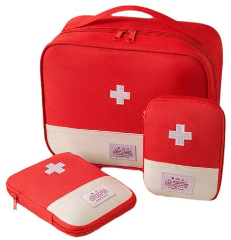 Medikamententasche,Smavles 3 Stück Reiseapotheke Tasche Große Wasserdichte Notfalltasche Leer Erste Hilfe Tasche Medizin Medikamententasche Tragbar Medikament Tasche Medizintasche für Reisen