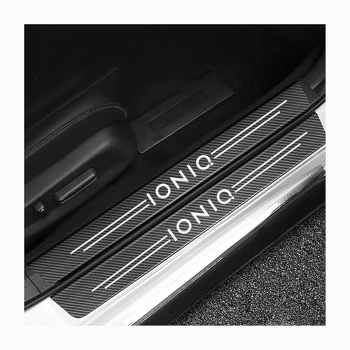 Car Door Sill Protector Strips for Hyundai IONIQ 4Pcs Anti Scratch Carbon Fiber Auto Threshold Protective Film Kick Plates Stickers Styling Decorative Accessories
