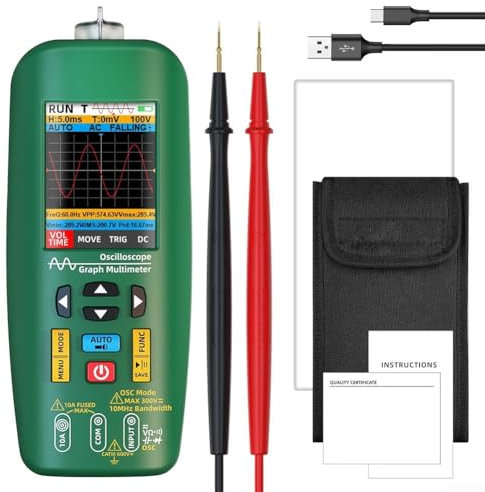 Multimetro palmare per oscilloscopio, multimetro digitale per oscilloscopio, tester di tensione di corrente a diodo di capacità per elettricità