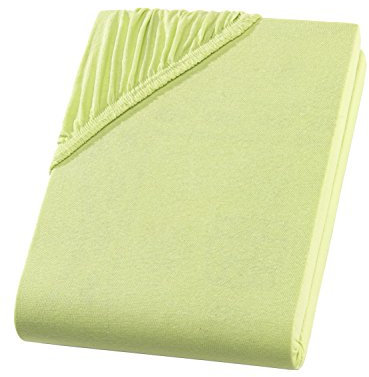 Spannbettlaken 120x200 cm Jersey Spannbetttuch 100% Baumwolle Bettlaken für Matratzen bis 25 cm Höhe, Komfort Spannbettlaken Apfelgrün