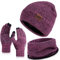 Nertpow Mütze, Schal & Handschuh-Sets für Damen Herren, Touchscreen Handschuhe Winter Beanie Mütze Stricken mit Fleece Gefüttert Schal Halswärmer Geschenk Set(Handschuhe&Mütze&Schal Schwarze Rose)