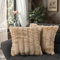 Paco Home 2er Set Dekokissen Kissenbezug Deko Wohnzimmer Sofakissen Kissen Aesthetic Kissenhülle Einfarbig Waschbar, Farbe:Beige, Sets:2pcs-Set