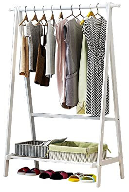 Porte-manteau sur pied avec miroir, porte-vêtements en bambou avec crochets et étagères, porte-manteau sur pied en bois pour chambre à coucher, couloir, salon, armoire ouverte polyvalente Or