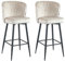 Colenis Barry - Lot de 2 Tabouret de Bar en Velours, Noir - Pieds Métal - Confort Moderne - Chaise Haute Cuisine/Îlot - Beige