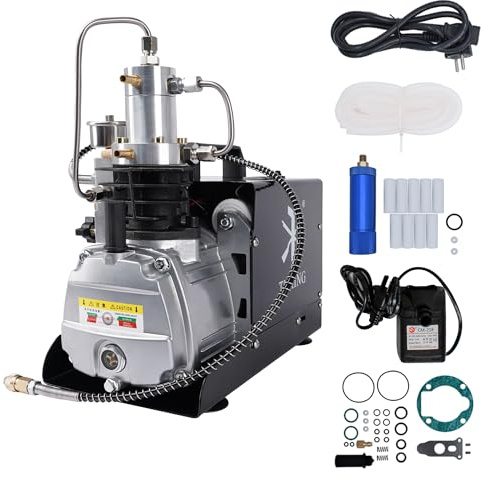 TUXING 4500Psi Pcp Air Compressor, Adjustable Pressure HPA Compressor | High Pressure Pump with Water/Fan Dual Cooling System for Pcp Air Rifle, Scuba Tank Charging, 300Bar Portable Air Compressor