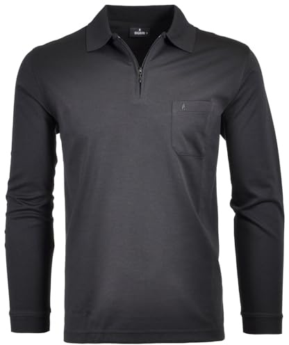 RAGMAN Herren Softknit-Poloshirt mit Reissverschluss, Langarm