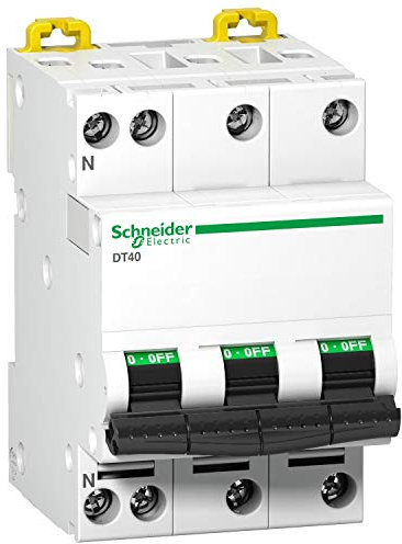 disjoncteur - schneider dt40 - 3 phases + neutre - 16 ampères - courbe c - schneider electric a9n21065