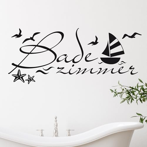 GRAZDesign Wandtattoo Bad maritime Deko, Wandaufkleber Badezimmer Wand Aufkleber - 71x30cm / 054 türkis
