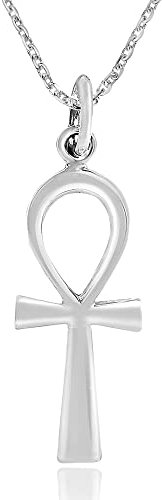 AeraVida Eternity Egyptian ANKH Cross .925 Sterling Silber Anhänger Halskette