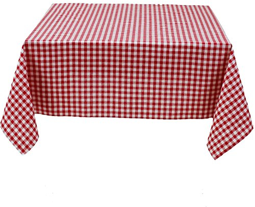 Tischdecke Karo 1x1 cm Baumwolle - Tischtuch, Tischwäsche, Tischdeko, Karomuster, Kariert, Landhaus, Geburtstag, Feier, Hochzeit, Restaurant, Hotel (Rot, 130x280 cm)