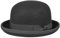 LIERYS Wollfilz Uni Melone Damen/Herren - Wollfilzhut Made in Italy - Bowler mit Satinfutter - Hutklassiker Sommer/Winter schwarz 55 cm