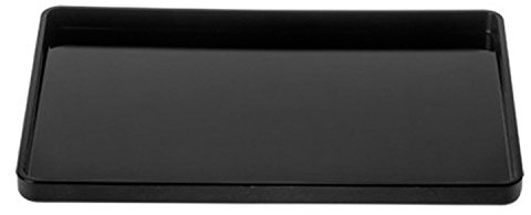 Petit plateau de service rectangulaire en acrylique noir pour cuisine, boissons, nourriture ou salle de bain (30 x 19 x 2 cm)