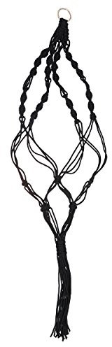 Ounona Plante macramé Suspension Pot de fleurs à suspendre Pots de fleurs décoration murale (Noir)