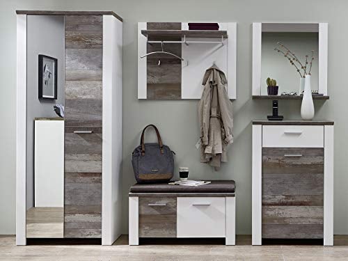 möbelando Garderobe Flureinrichtung Komplett Set Garderobprogramm Flurmöbel Mila I