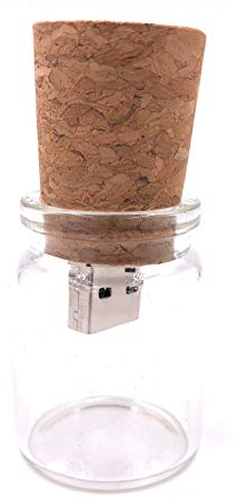 H-Customs Bouchon en liège avec Verre comme clé USB Mémoire de 8 Go USB 2.0