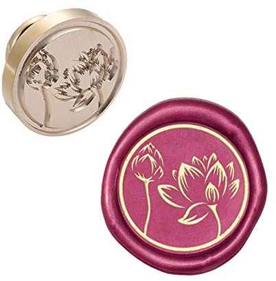 CRASPIRE Wax Seal Stempelkopf Lotus Abnehmbare Versiegelung Messing Stempelkopf Für Kreative Geschenkumschläge Einladungskarten Weinflaschendekoration
