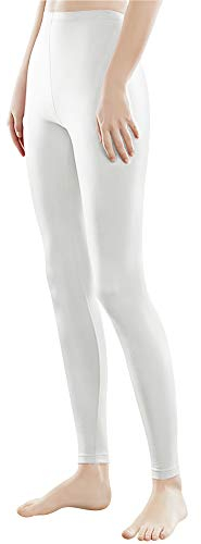 Libella Damen Lange Leggings bunt mit Hohe Taille Slim Fit Fitnesshose Sport aus Baumwolle 4108 Weiß M