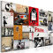 B&D XXL - Akustikbild Banksy Collage Bilder Akustikschaum Hochleistungsschallabsorber Schallschutz Leinwand 1 tlg Wandbild Raumakustik Schalldämmung Graffiti Mural Street Art