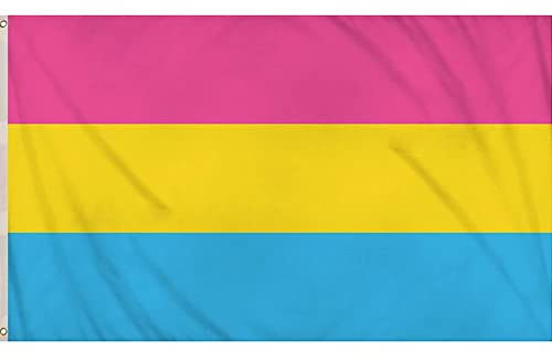 Pansexuelle Flagge Festival Pride Banner 5 x 3 Fuß (90 x 150 cm) Polyester inklusive Regenbogen LGBTQ+ Pfannenflaggen