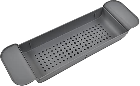 Support de baignoire, plateau de baignoire télescopique antidérapant pour vin pour serviette pour bougie(gris)