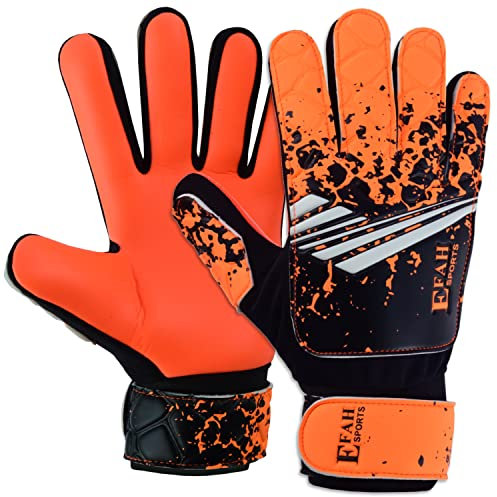 EFAH SPORTS Fußball-Torwarthandschuhe für Jungen, Kinder, Jugendliche, Fußball-Torwarthandschuhe mit super griffigen Handflächen