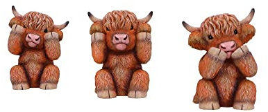 Nemesis Now Three Wise Highland Cows, Braun, 9,6 cm