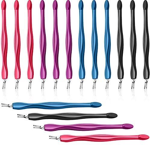 Cuticle Pusher Cuticle Trimmer Professional V Shaped Cuticle Remover Manicure Dead Skin Removal Tool Toe Nail Care for Home and Nail Shop (12Pcs)