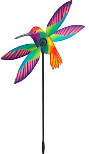 HQ Design Windspiration - Paddle Spinner, UV-beständige und wetterfeste Windspiel Deko für Garten, Terrasse und Balkon - Windrad inkl. Standstab (Hummingbird)