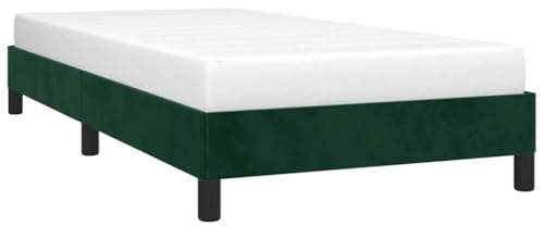 vidaXL Polsterbett, Bett Bettgestell mit Lattenrost, Schlafzimmerbett Einzelbett mit Stützbeinen, Bettrahmen Schlafzimmermöbel, Dunkelgrün 80x200cm Samt