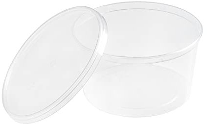 Nipter Speisebecher 500 ml, Kunststoffbehälter mit Deckel, Snackbecher, Becher to go, transparent, wiederverwendbar, 75 Stück