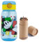 OM SUPPLIES Mickey Characters - Botella reutilizable para niños, 510 ml, para vacaciones, regreso a clases, almuerzo, niños, plástico sin BPA (Mickey)