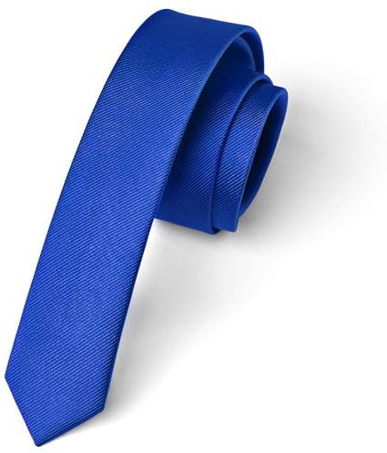 Enlision Krawatte Königsblau Schmal Seide Krawatten für Herren Einfarbig Schlips Blau Hochzeit Party Krawatte 4cm Formelle Elegante Business