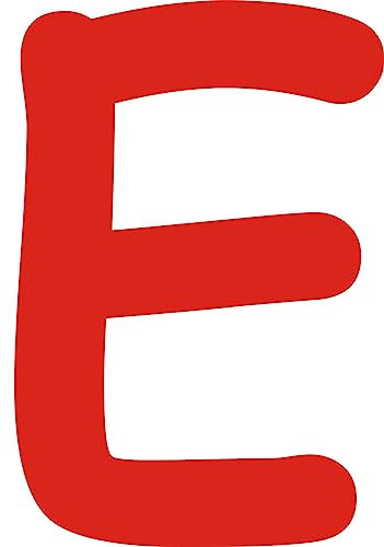Kleckerliese Buchstaben Aufkleber 20 cm Einzel – seidenmatte Alphabet Sticker A–Z für Kinderzimmer, Wand, Tür, Möbel & Auto – selbstklebend & konturgeschnitten – E – Farbe Rot