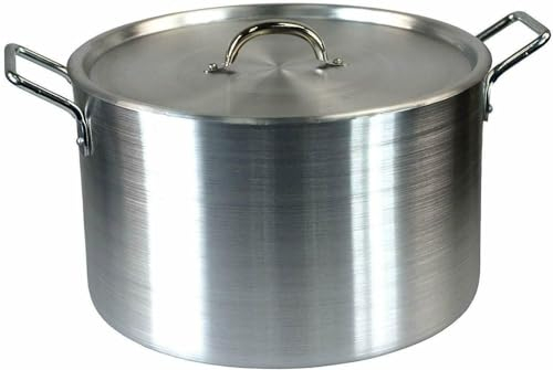 Aluminium Cooking Catering Stock Pot Set with Lid | Deep Casserole Saucepan 12” 14” Large (12)