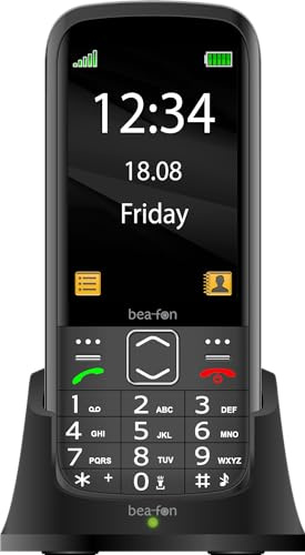 Beafon, SL270, Silverline, Tastentelefon, Seniorentelefon mit SOS Notruftaste, 3,5 Zoll (8,89cm) Display, Lichtisignal, Fotokontakte, Farbe schwarz