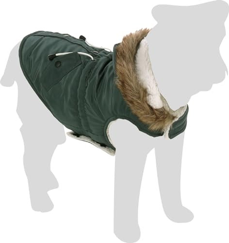 Flamingo Hundemantel Winter – Kimo Grün – XXS 30cm – warm & modisch – Polyester – wasserabweisend – Fleece-Innenfutter – Kapuze – Klettverschluss – Geschirröffnung