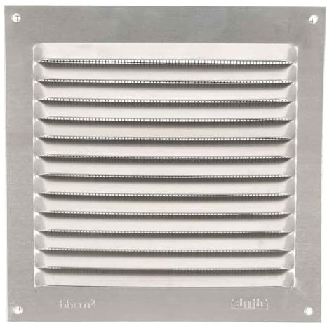 Lüftungsgitter mit Netz Silber eloxiert F1 Insektenschutzgitter Stegblech Heizungsdeckel Insektenschutz Abluftgitter Lüftung aus Aluminium in diversen Größen (150mm x 150mm)