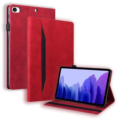 Beajew Hülle für iPad mini 1/2/3/4/5, mit Stifthalter, Unterstützt Touch-ID,PU Leder Folio Case Stoßfest mit Tasche und Auto Wake/Sleep Funktion, Multi-Winkel Ständer-Rot