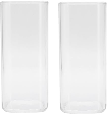 Gsycle 2 tasses d'eau domestique, tasse d'eau carrée, ensemble de tasse d'eau acrylique en plastique (transparent)