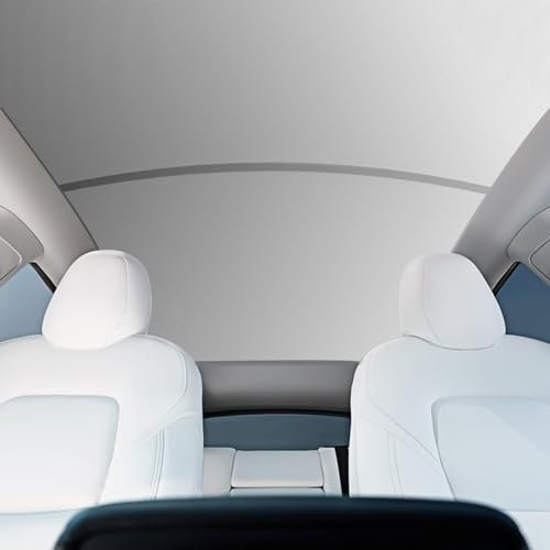 SEPORUD Für Tesla Model Y Dach Sonnenschutz, Panoramadach Fenster Isolierung UV Strahlen Schutz Sonnenschutz für 2020 2021 2022 2023 Tesla Model Y Zubehör (Beige)