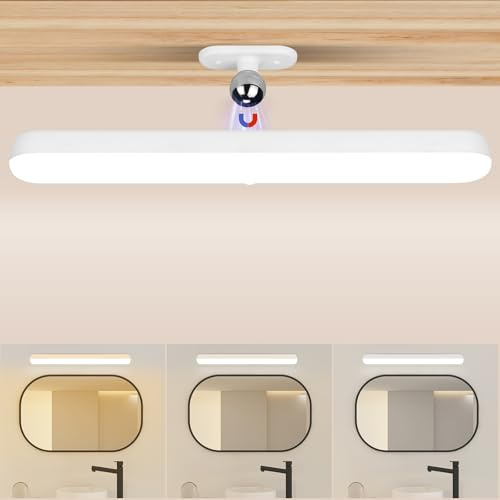 CBJKTX Unterbauleuchte Küche LED Dimmbar Schminktisch Lampe mit | Bewegungssensor Kabellos Spiegellampe USB Aufladbar Akku Schranklicht Magnet Unterschrank Beleuchtung 360 Schwenkbar