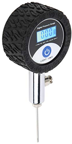 Balldruckmessgerät mit Digitaler Anzeige, Metall mit Gummiabdeckung, Verstellbares Ventil, LCD-Bildschirm, für Basketball, Volleyball
